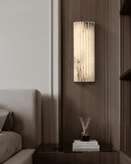 Sculptural Elegance Soft Stone Dimmable Wall Light in Alabaster Pattern — product view 52