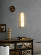 Sculptural Elegance Soft Stone Dimmable Wall Light in Alabaster Pattern — product view 60