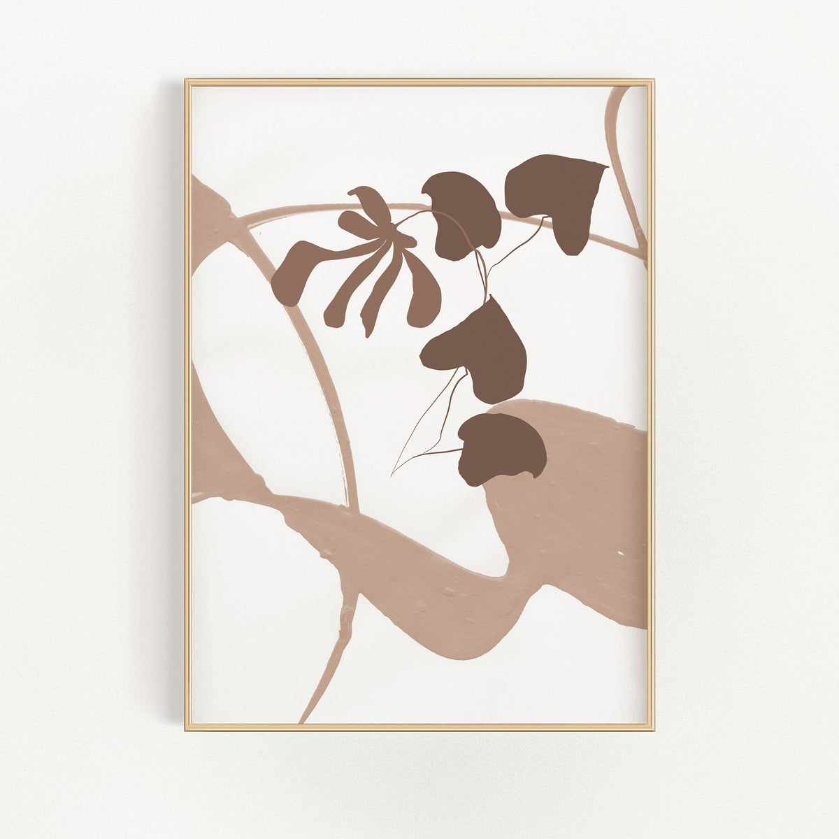 Elegant Botanical Leaves Wall Art Print for Modern Home Decor — product view 1