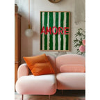 Striking Green Stripe Psychedelic Canvas Striped Wall Art — product view 5