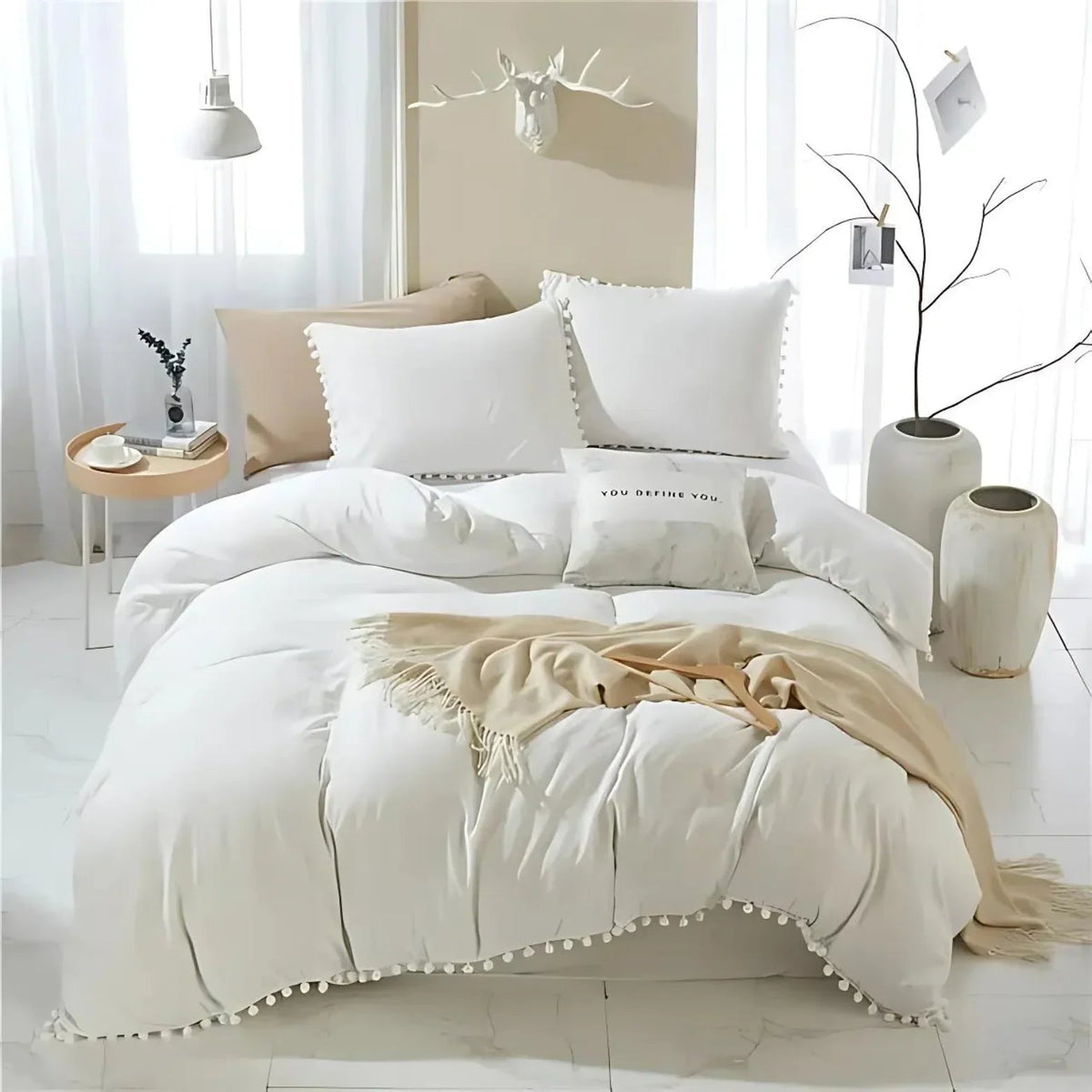 Nordic-inspired Touch Quilt Bed Cover Set - Soft Bed Cover and Pillows — product view 1