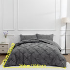 Diamond-Shaped Pleats Duvet Quilted Bed Cover Set - Ideal for All-Season — product view 23