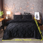 Diamond-Shaped Pleats Duvet Quilted Bed Cover Set - Ideal for All-Season — product view 24