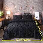 Diamond-Shaped Pleats Duvet Quilted Bed Cover Set - Ideal for All-Season — product view 39