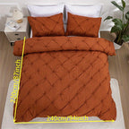 Diamond-Shaped Pleats Duvet Quilted Bed Cover Set - Ideal for All-Season — product view 47