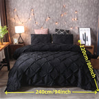 Diamond-Shaped Pleats Duvet Quilted Bed Cover Set - Ideal for All-Season — product view 51