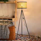 Sculptural Artistic Bohemian Standing Floor Lamp with Modern Tripod Base Design — product view 1