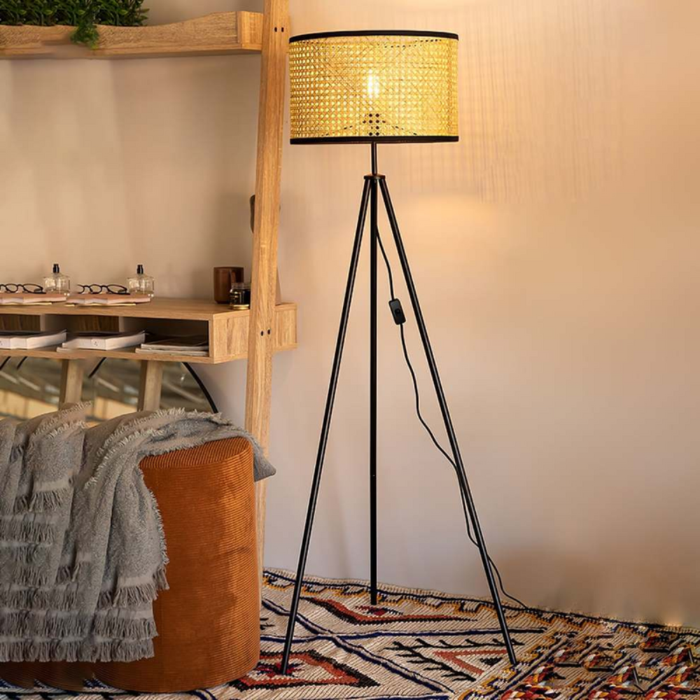 Sculptural Artistic Bohemian Standing Floor Lamp with Modern Tripod Base Design — product view 1