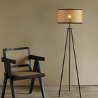Sculptural Artistic Bohemian Standing Floor Lamp with Modern Tripod Base Design — product view 3