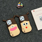 Trendy Kawaii Frog Braided Strap Silicone Phone Case for iPhone — product view 1