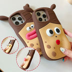 Trendy Kawaii Frog Braided Strap Silicone Phone Case for iPhone — product view 10