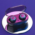 Portable Wireless Bluetooth TV Earbuds Headphones with Microphone and Charging Box — product view 1