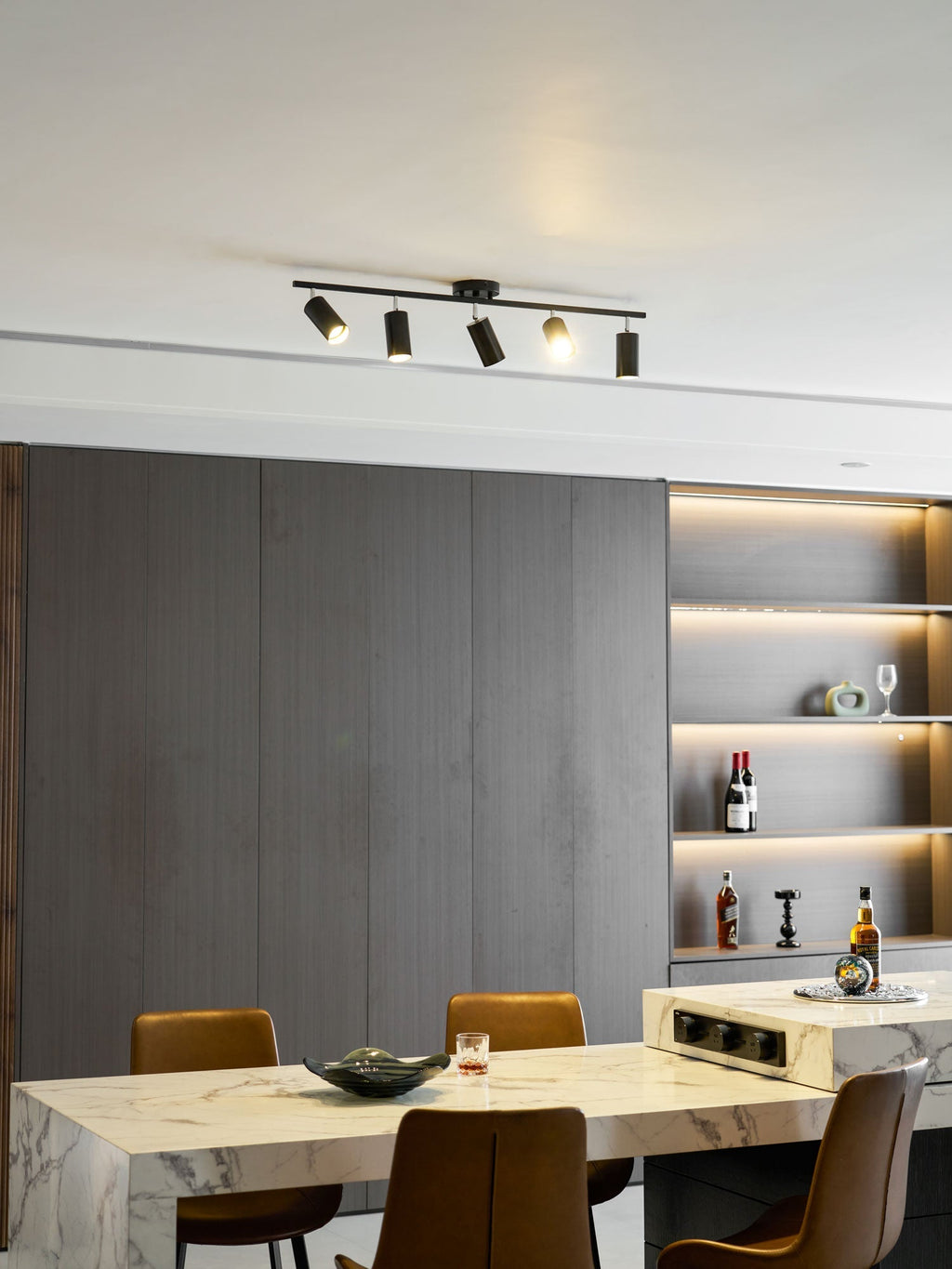 Functionality Sleek Golden Ceiling Light with Adjustable Spotlight Heads — product view 22