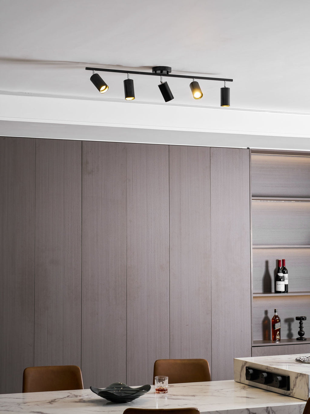 Functionality Sleek Golden Ceiling Light with Adjustable Spotlight Heads — product view 23