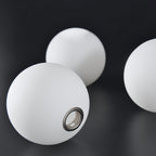 Scandinavian Round Glass and Iron Curved LED Ceiling Light - Semi-Flush Mount — product view 7
