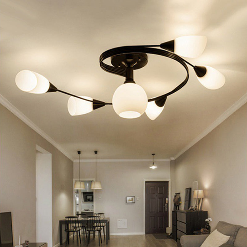 Exquisite Nordic Glass Iron Circular Floral Bud Ceiling Light For Living Spaces — product view 2