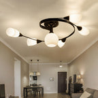Exquisite Nordic Glass Iron Circular Floral Bud Ceiling Light For Living Spaces — product view 2