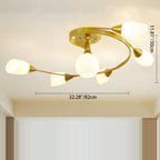 Exquisite Nordic Glass Iron Circular Floral Bud Ceiling Light For Living Spaces — product view 5