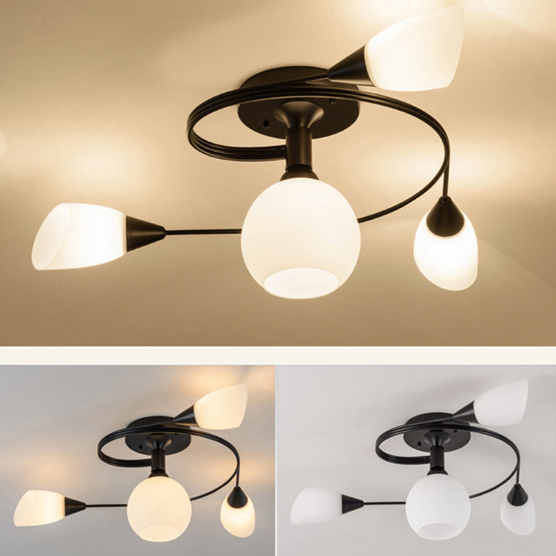 Exquisite Nordic Glass Iron Circular Floral Bud Ceiling Light For Living Spaces — product view 10
