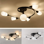 Exquisite Nordic Glass Iron Circular Floral Bud Ceiling Light For Living Spaces — product view 11