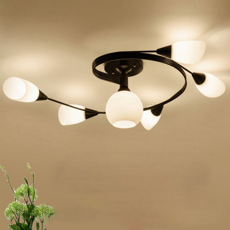 Exquisite Nordic Glass Iron Circular Floral Bud Ceiling Light For Living Spaces — product view 12