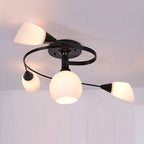 Exquisite Nordic Glass Iron Circular Floral Bud Ceiling Light For Living Spaces — product view 15