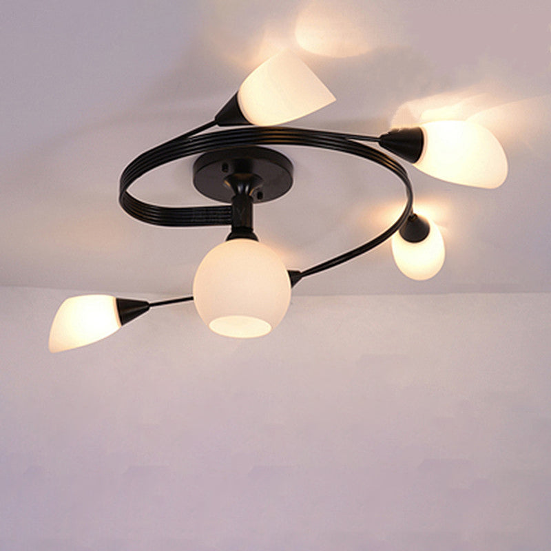 Exquisite Nordic Glass Iron Circular Floral Bud Ceiling Light For Living Spaces — product view 16