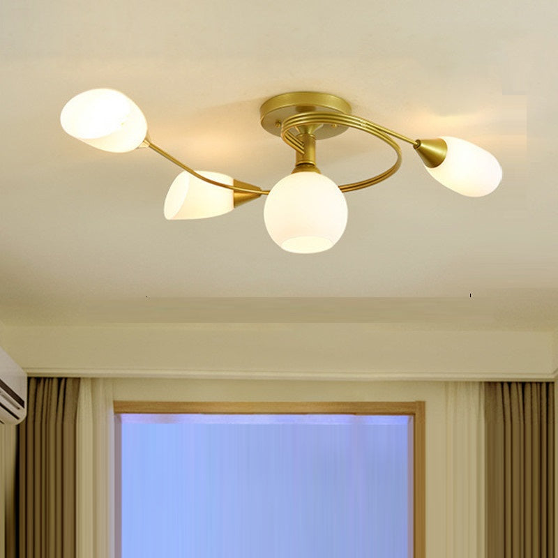 Exquisite Nordic Glass Iron Circular Floral Bud Ceiling Light For Living Spaces — product view 19