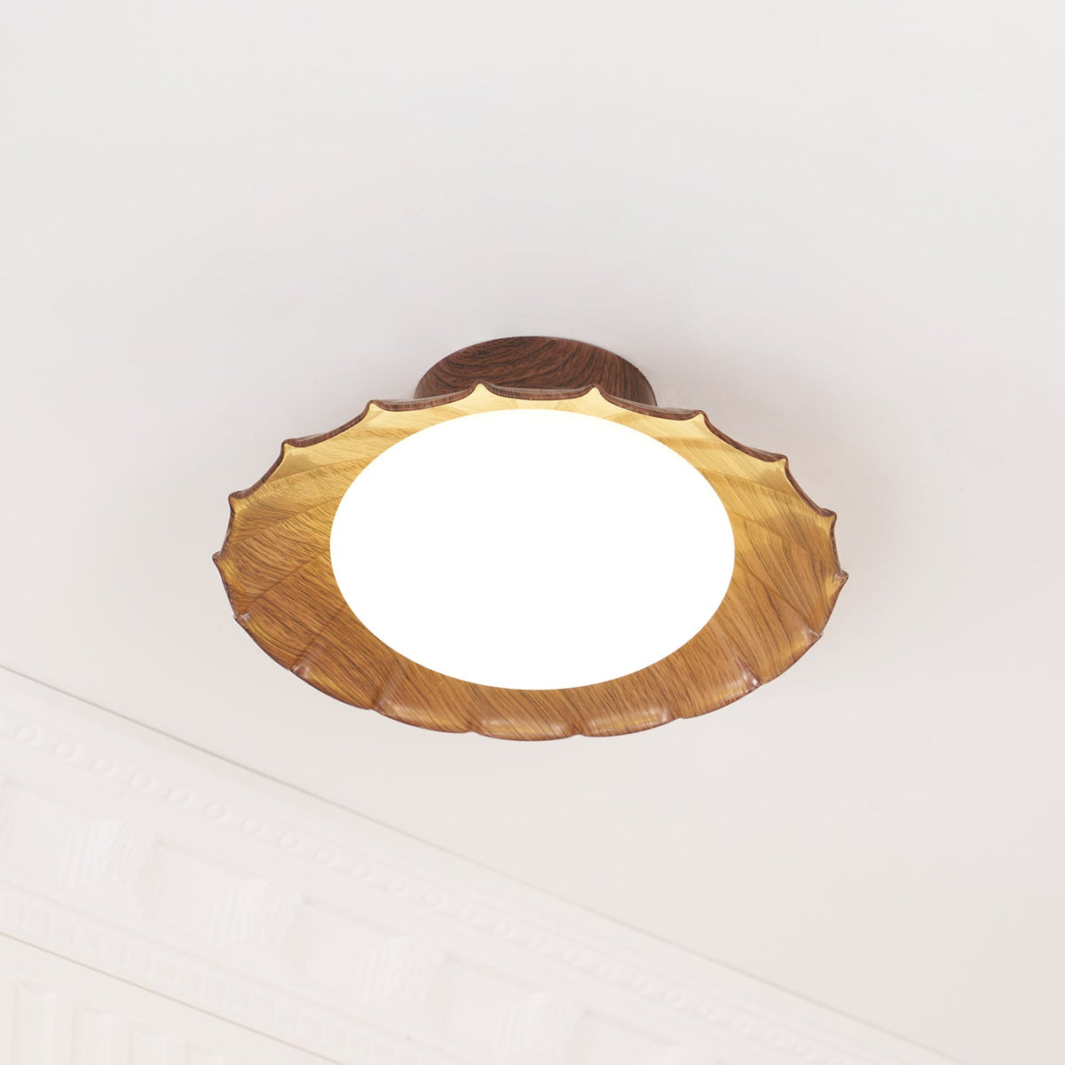 Classic Atmospheric Soft Clouds Ceiling Light in Unique Scalloped Design — product view 35