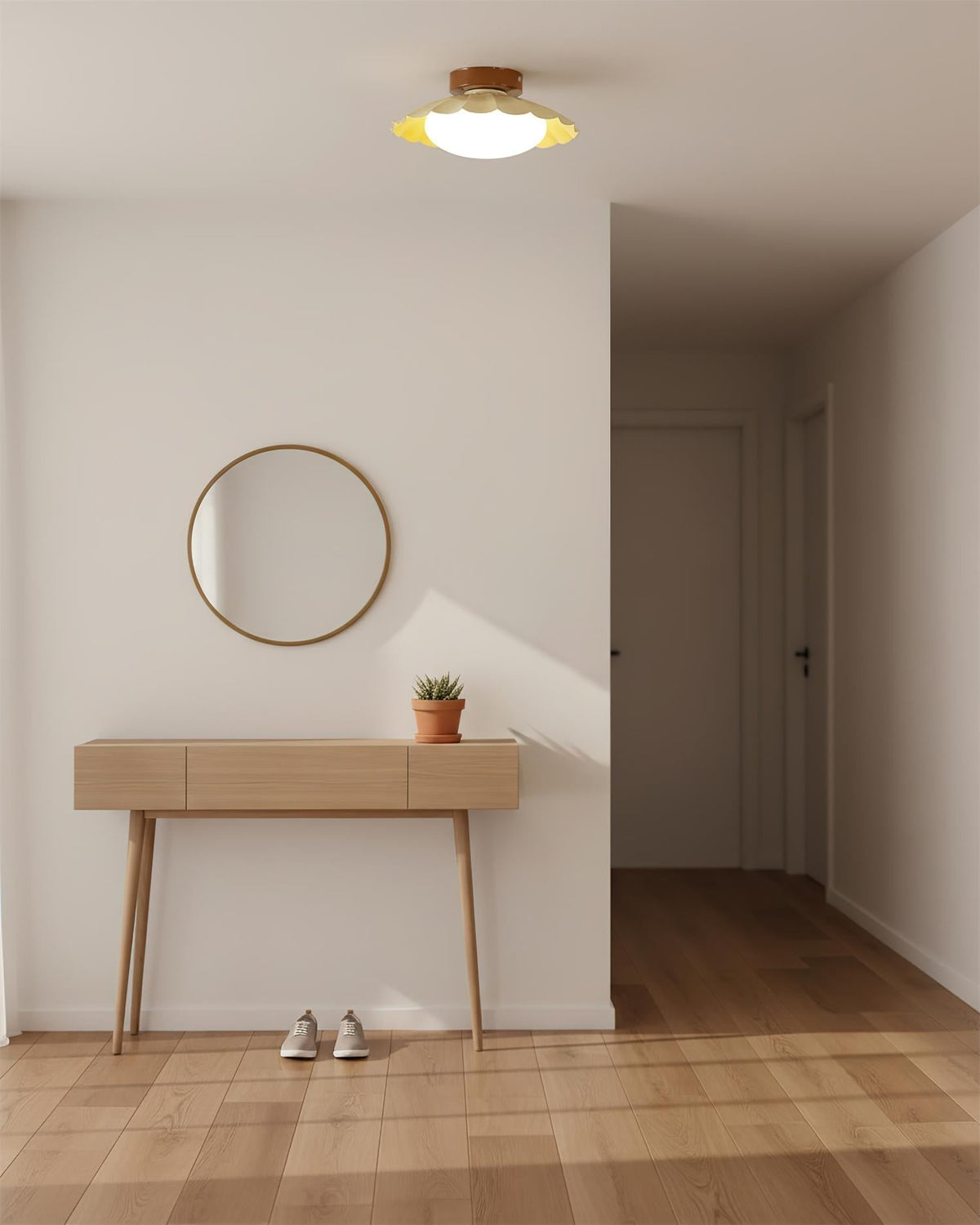 Classic Atmospheric Soft Clouds Ceiling Light in Unique Scalloped Design — product view 39