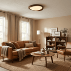 Elegant Slim Walnut LED Ceiling Lamp with Curved Edge - Flush Mount — product view 2