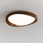 Elegant Slim Walnut LED Ceiling Lamp with Curved Edge - Flush Mount — product view 10
