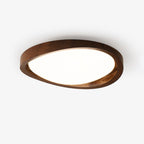 Elegant Slim Walnut LED Ceiling Lamp with Curved Edge - Flush Mount — product view 11