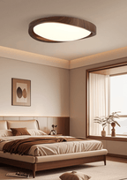 Elegant Slim Walnut LED Ceiling Lamp with Curved Edge - Flush Mount — product view 15