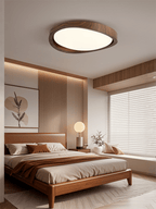 Elegant Slim Walnut LED Ceiling Lamp with Curved Edge - Flush Mount — product view 17