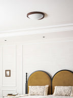 Elegant Slim Walnut LED Ceiling Lamp with Curved Edge - Flush Mount — product view 21