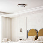 Elegant Slim Walnut LED Ceiling Lamp with Curved Edge - Flush Mount — product view 24
