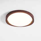 Elegant Slim Walnut LED Ceiling Lamp with Curved Edge - Flush Mount — product view 31