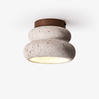 Modern Natural Stone Ceiling Lamp - Travertine Design Light — product view 1