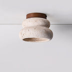 Modern Natural Stone Ceiling Lamp - Travertine Design Light — product view 3