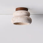Modern Natural Stone Ceiling Lamp - Travertine Design Light — product view 6