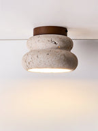 Modern Natural Stone Ceiling Lamp - Travertine Design Light — product view 10