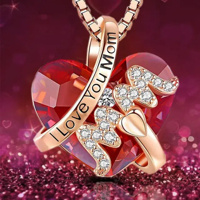 Classic Crystal Heart Necklace - Mother's Day Gifts — product view 1