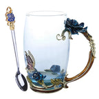Stylish Transparent Glass Coffee Mug with Rose Design – Mother’s Day Gifts — product view 13