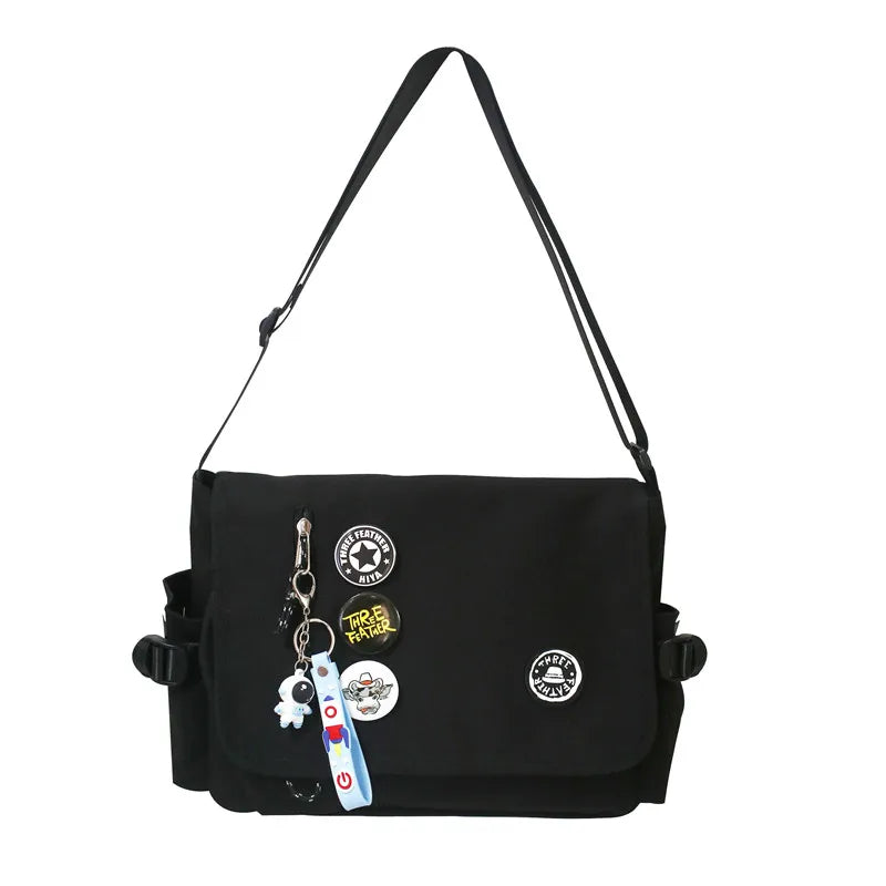 Trendy Nylon Spacious Fashion Crossbody Bag with Front Pocket and Interior Slots — product view 3