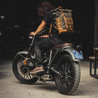 Sleek Military Vintage-inspire Roll-Top Canvas Laptop Backpack for Travel and Hiking — product view 3