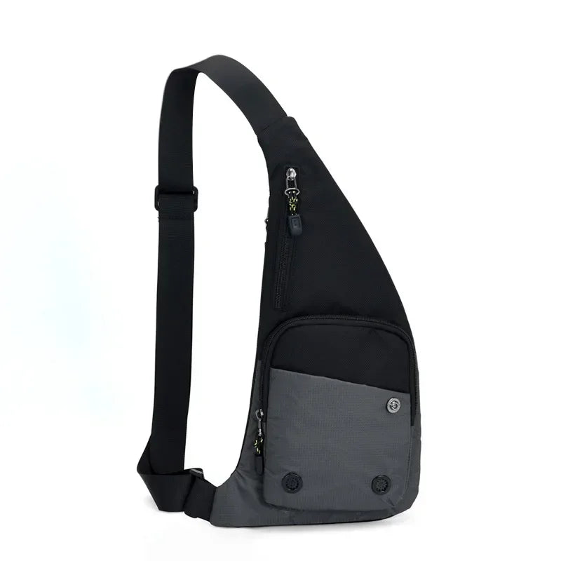 Slim Waterproof Spacious Canvas Crossbody Sling Bag with Two Zippered Pockets — product view 5