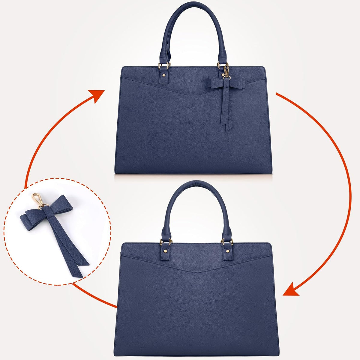 Exquisite Large Organized  Laptop Tote Bag with Multi-Compartment Layout — product view 22