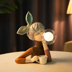 Decorative Cosy Artisan Sisters Table Lamp with Wooden Base for Home — product view 12