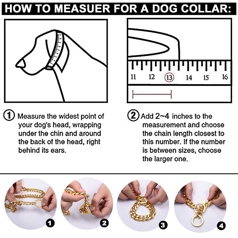 Reinforced Metal Dog Chain Collar for Secure Daily Walks — product view 3